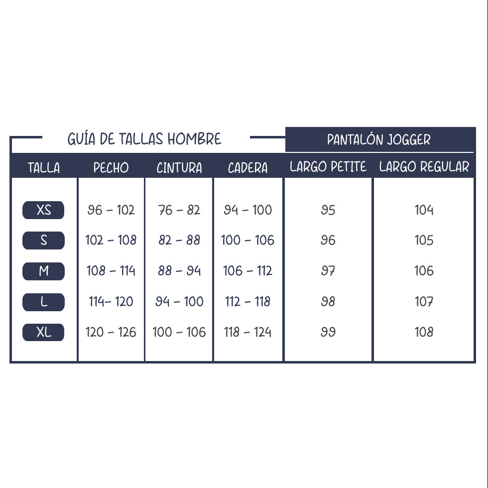 Guía de tallas para SCRUB BAOBAD AQUA
